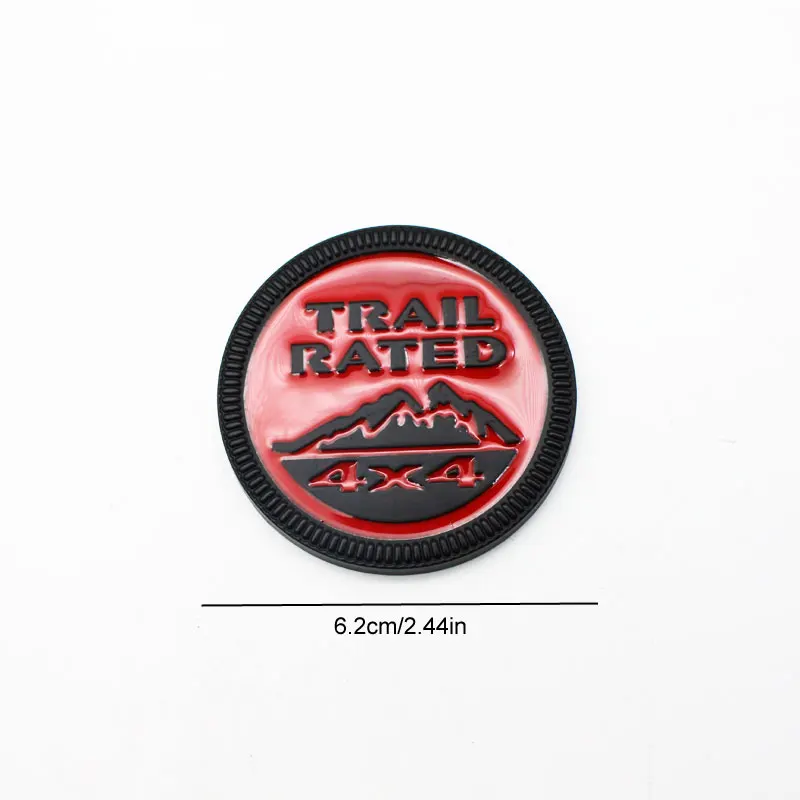1Pcs Car Sticker Trail Rated 4X4 3D Emblem Badge Black Red Metal Decal for Jeep Wrangler Patriot Grand Cherokee Compass Liberty|Наклейки на