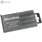 20 шт.компл. Мини спиральное сверло комплект 0,3 мм-1,6 мм набор корончатых Сверл Из Буровые Инструменты Деревообрабатывающий пластиковых алюминиевых дыропробивной пресс Мощность инструменты