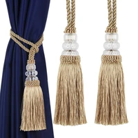 2pcs crystal beads tassel hanging ball curtain tieback rope craft tassels pendant diy curtain accessories room decoration