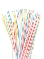 100pcs disposable straws flexible straw striped multi color rainbow drinking straws parties bar beverage shops plastic accessor
