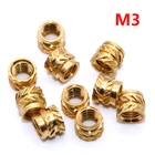 Латунные термоплавкие гайки M3 100 шт., нагревательное литье, медная резьба, встроенная гайка SL-типа, зеркальная Латунная гайка для литья под давлением