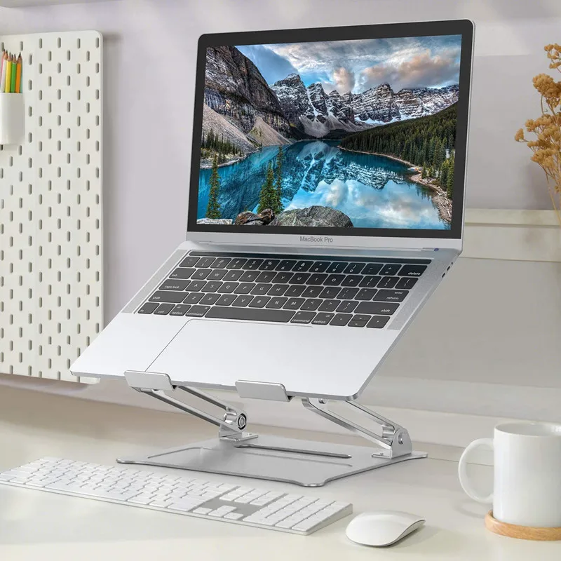 

Регулируемая подставка для ноутбука из алюминиевого сплава, складной портативный кронштейн для всех ноутбуков MacBook Air Pro, охлаждающий неско...