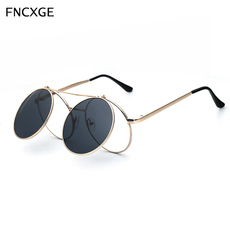 Женские и мужские поляризационные солнцезащитные очки в стиле стимпанк круглые