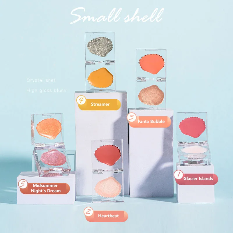 Малый куб льда ракушки мяты румяна осветляют обрезка глянцевые все в одном