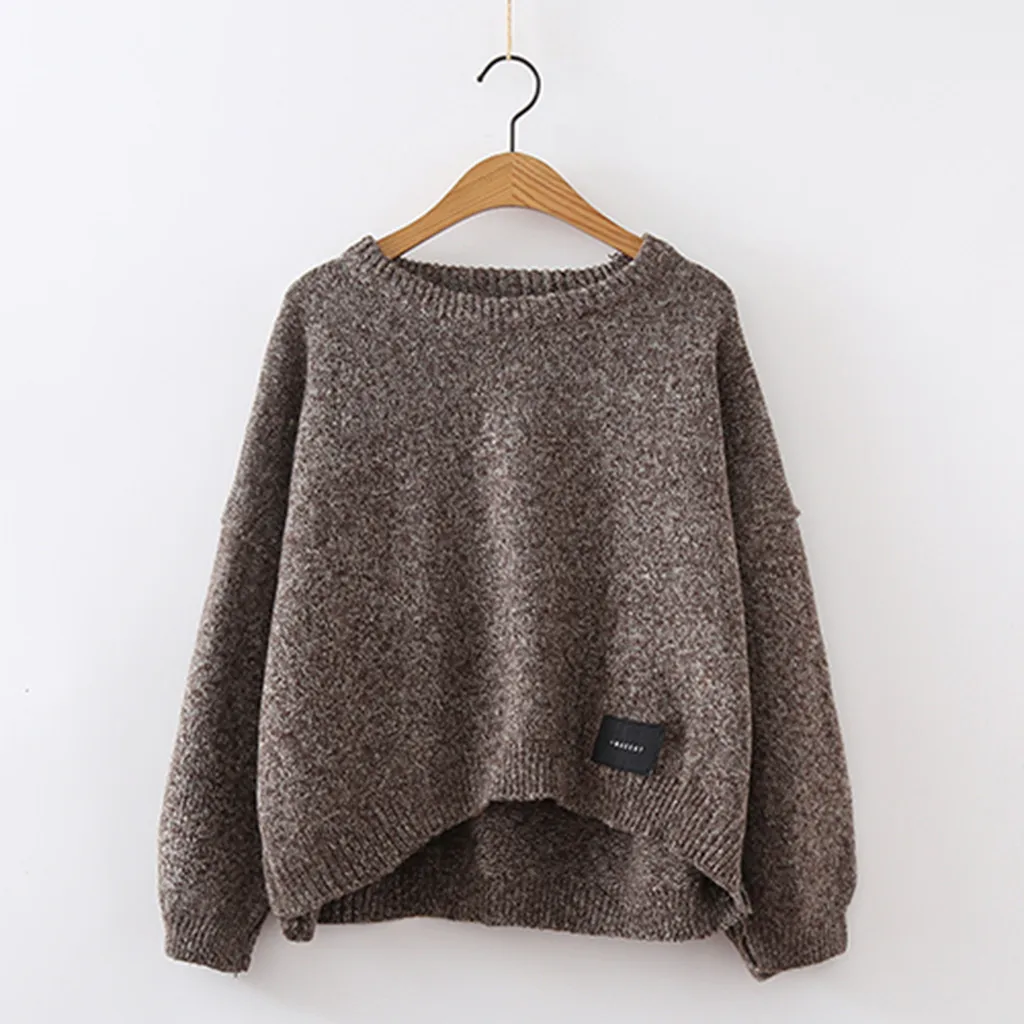 Свитер Женский вязаный осенне-зимний с круглым вырезом | Женская одежда