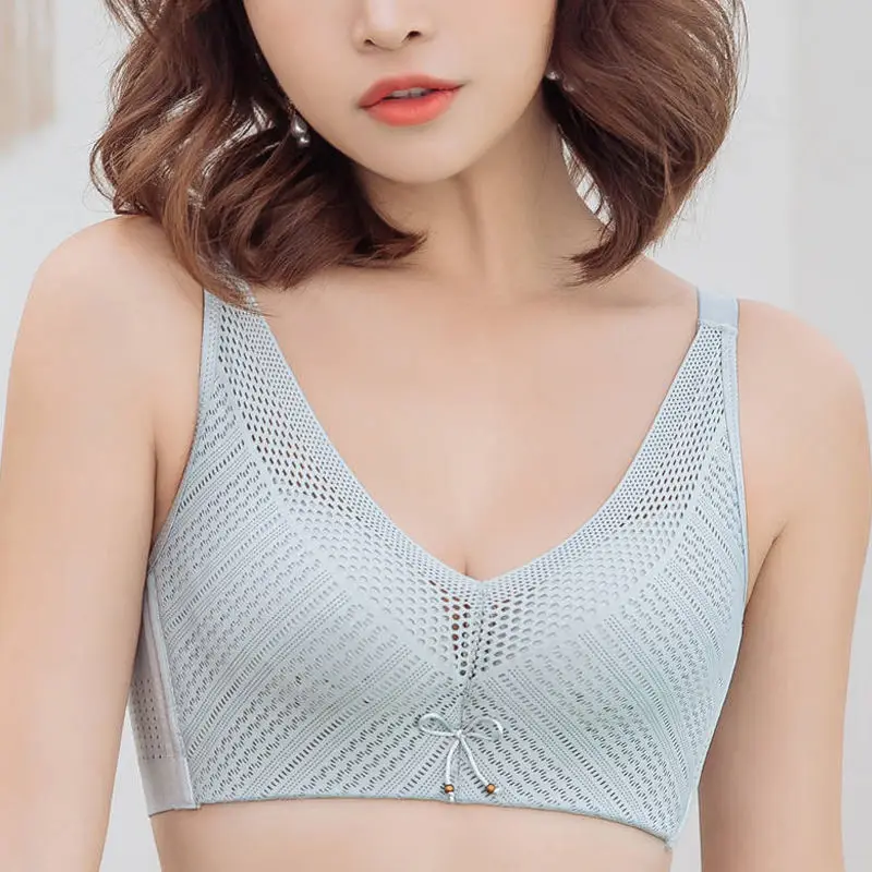 

Женское нижнее белье без стального кольца собирает грудь, чтобы предотвратить провисание, супер тонкая дышащая большая грудь, маленький бю...