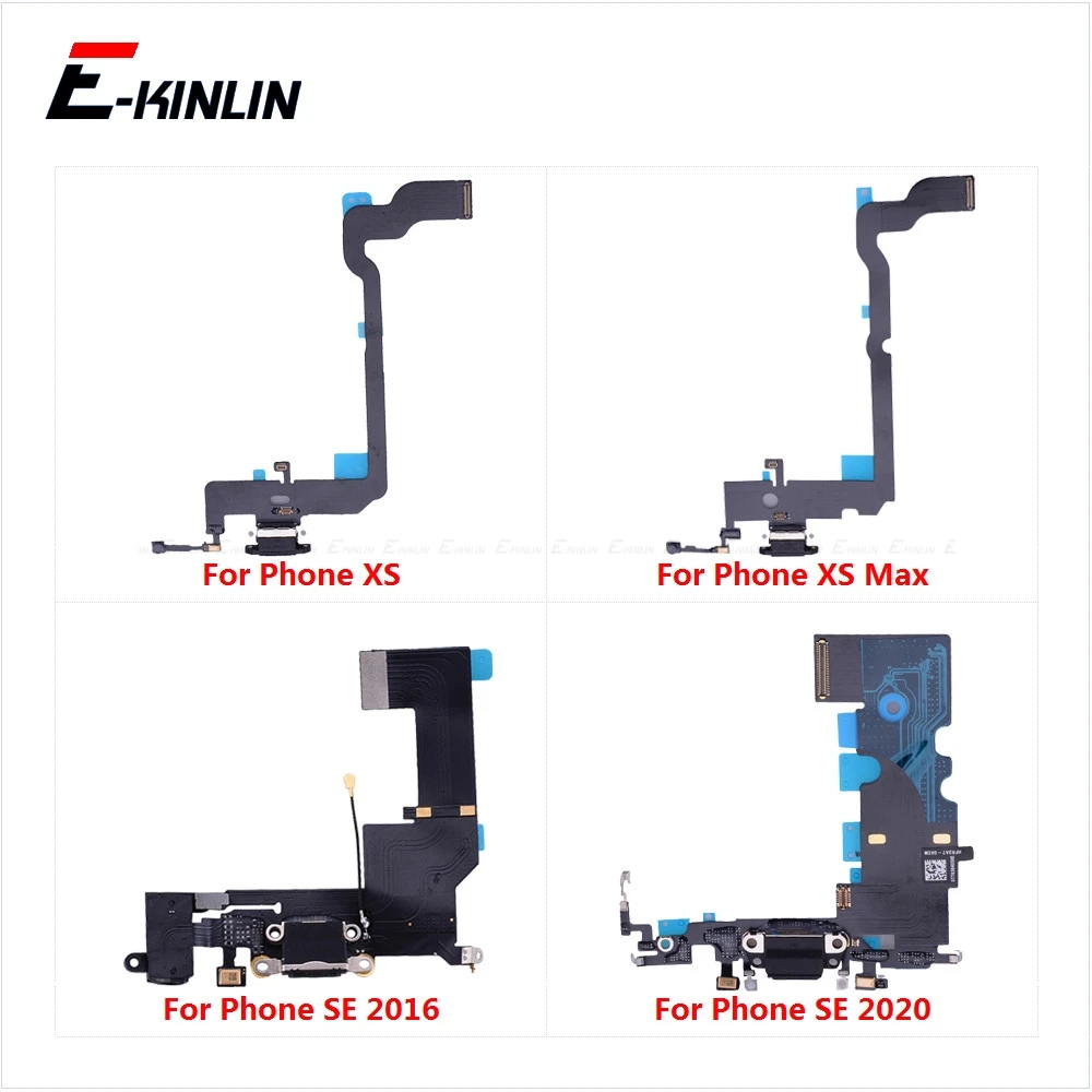 

USB Charger Plug Charging Port Dock Connector Flex Cable For iPhone SE 2020 2022 SE1 SE2 SE3 X XR XS Max With MicroPhone