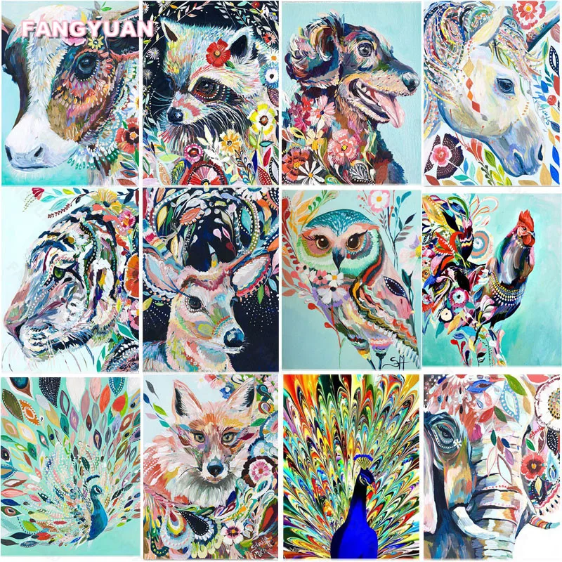 

Full Square Round Drill Diamond Embroidery 5D Diy Diamond Painting Colorful Animals Cross Stitch Kits Mosaic Painting Home Decor