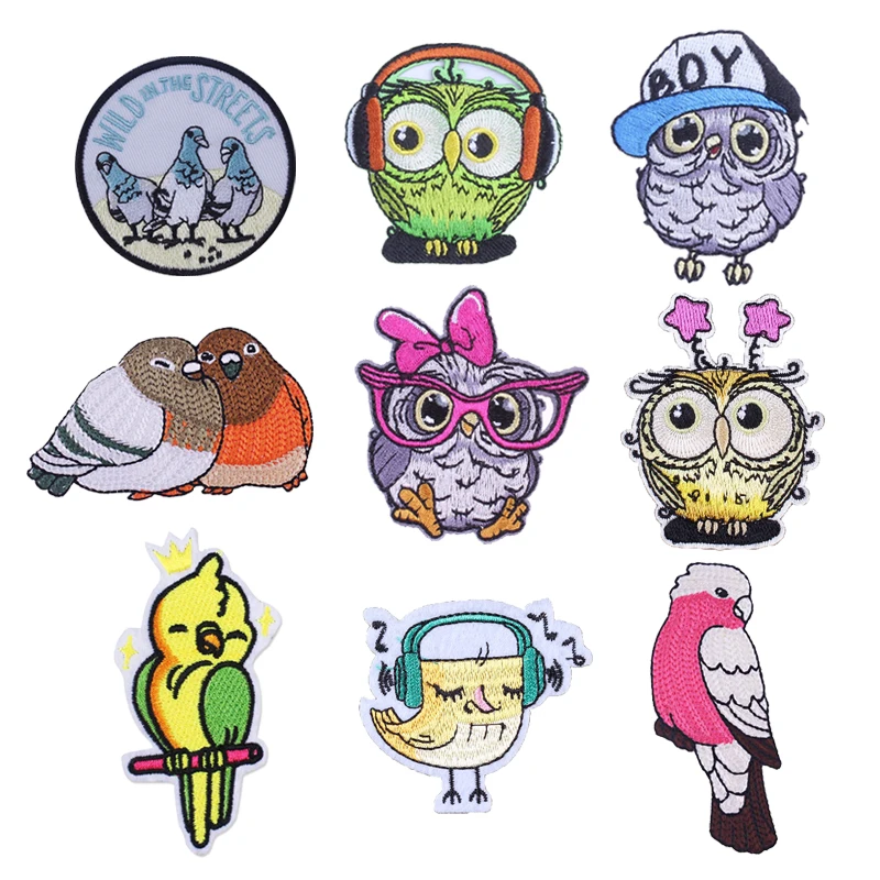Патчи на одежду с рисунком птицы вышивкой|Заплатки| |
