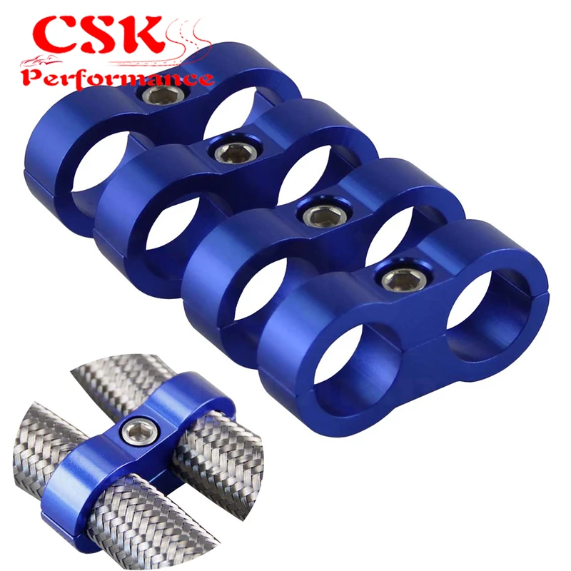 4 шт. 19 мм AN10 плетеный шланг Сепаратор Зажим адаптер кронштейн черный/синий|braided