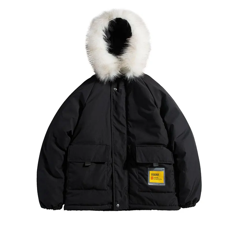 Женская Толстая куртка с капюшоном теплая Осенняя парка большим мехом и