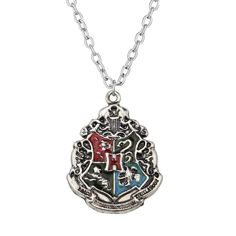 silver Украшения на шею из отпускная цена hp, Гриффиндор, Хаффлпафф, Слизерин равенклав, школы, брелок с логотипом Подвески значок, Брелоки держатель - Цвет: silver