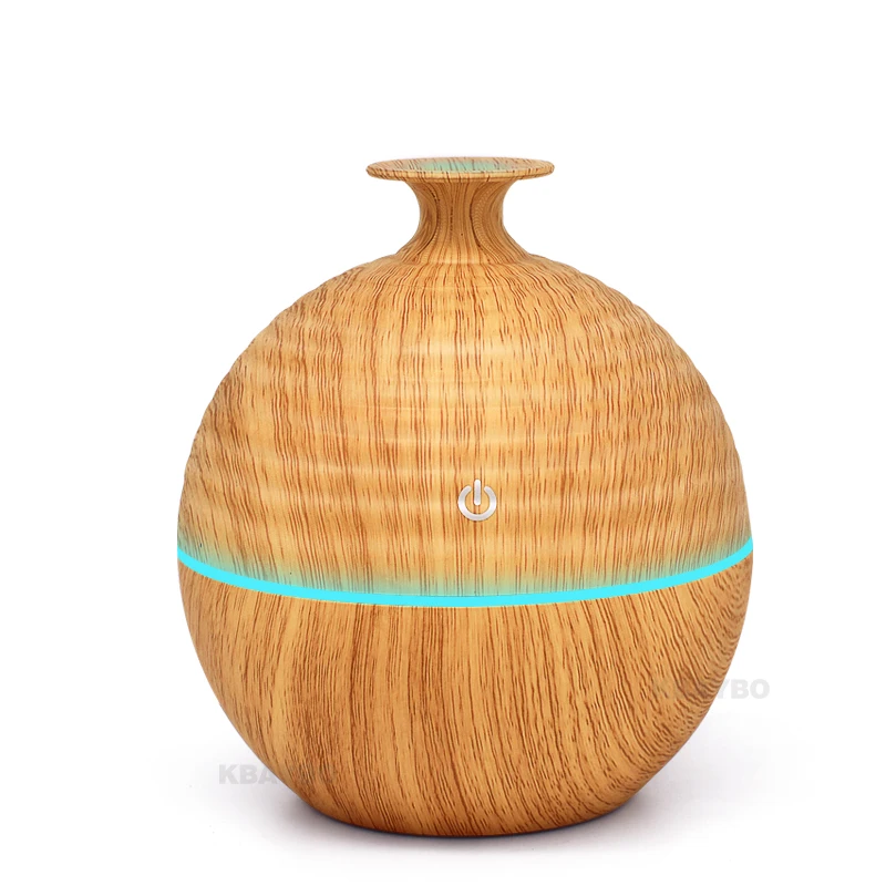 

USB Evaporative Humidifie 130ml Aroma Diffuser Essential Oil Diffuser Aromatherapy mist maker with LED Light Wood grain