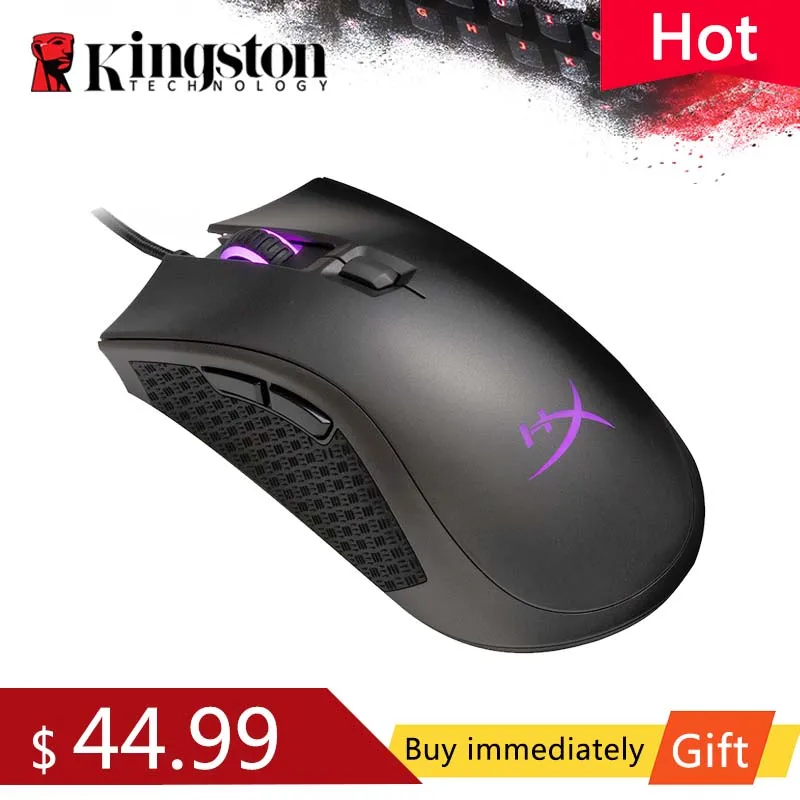 

Kingston HyperX Pulsefire FPS Pro RGB Gaming Mouse 3389 sensor wired mouse with native DPI up to 16000 Pixart E-sports mouse