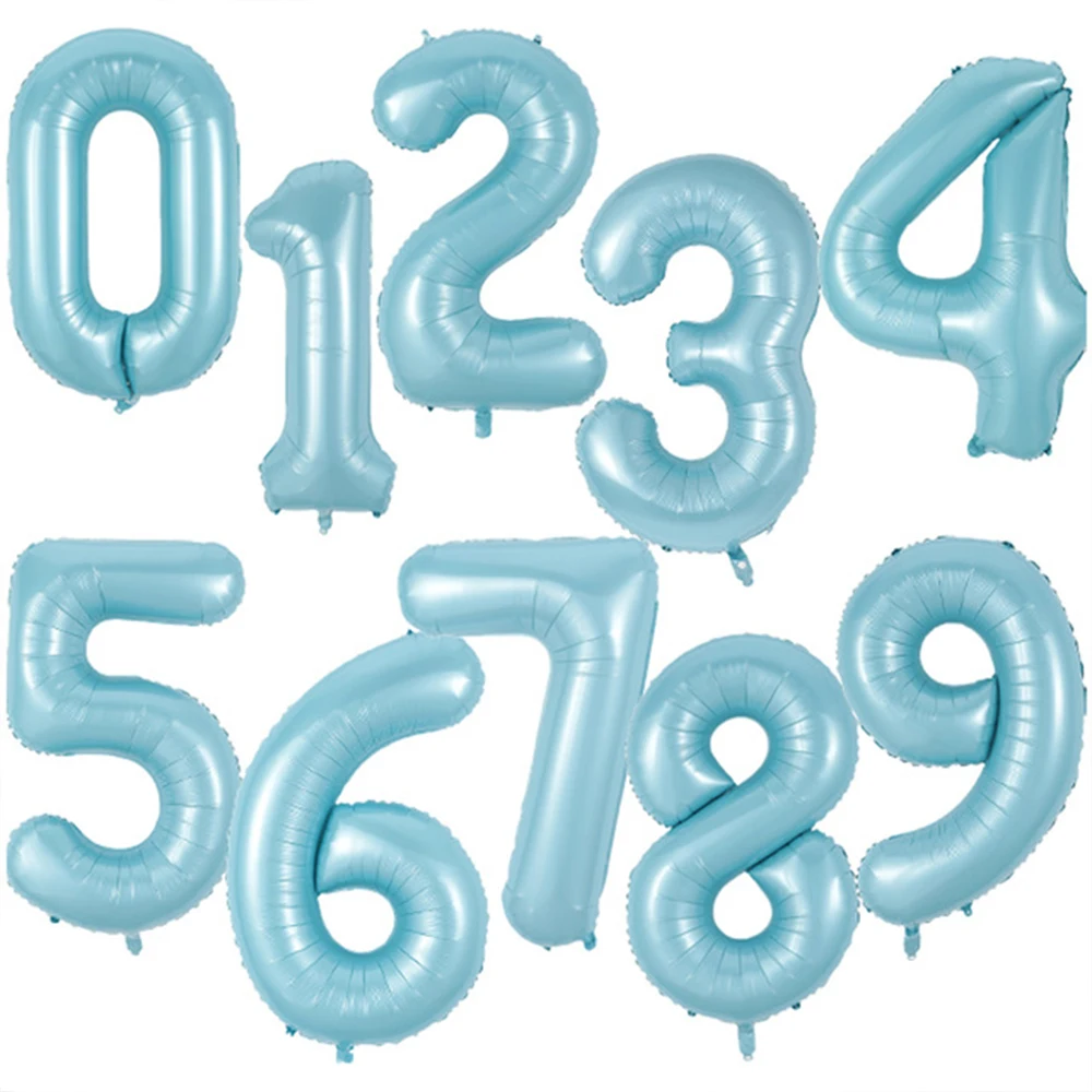 40 дюймов Пастельные Детские голубые и розовые шарики из фольги в виде цифр 1 2 3 4 5 6