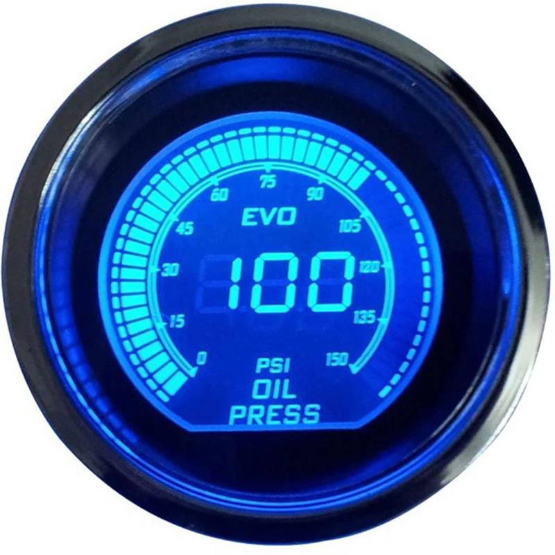 2 &quot52 мм Масляный Пресс ure Gauge Digital 0 150 PSI синий светодиод с датчиком автомобильный