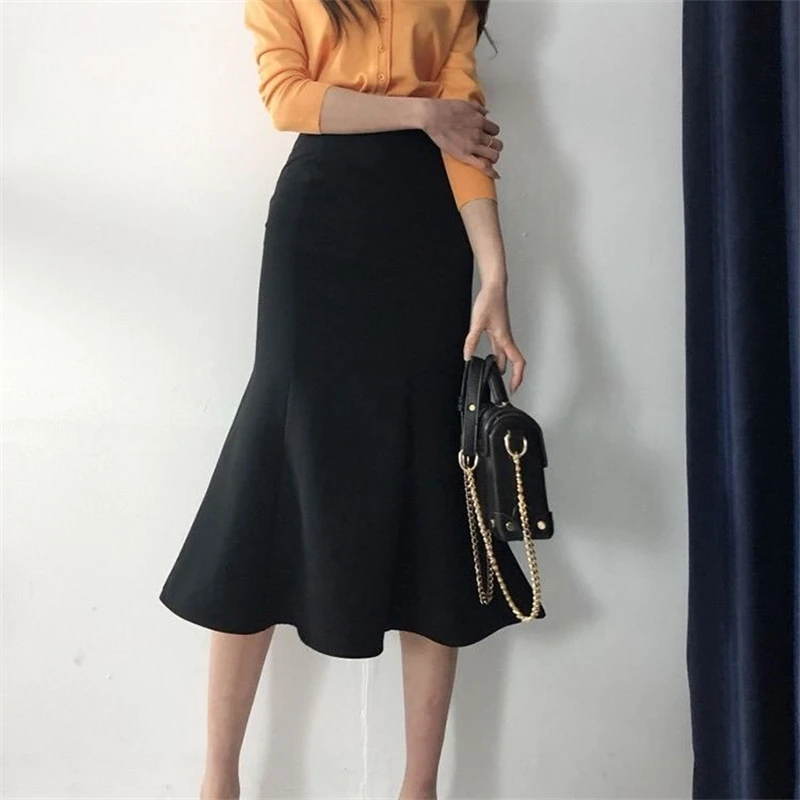 Юбка-годе женская летняя облегающая с высокой талией и оборками | Женская одежда