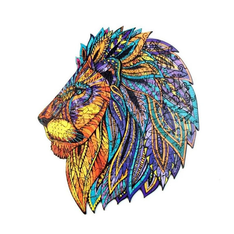 

Деревянные пазлы в виде животных, кот, Лев, дракон для взрослых, для детей, «сделай сам», деревянные пазлы, подарок на день рождения, игрушка д...