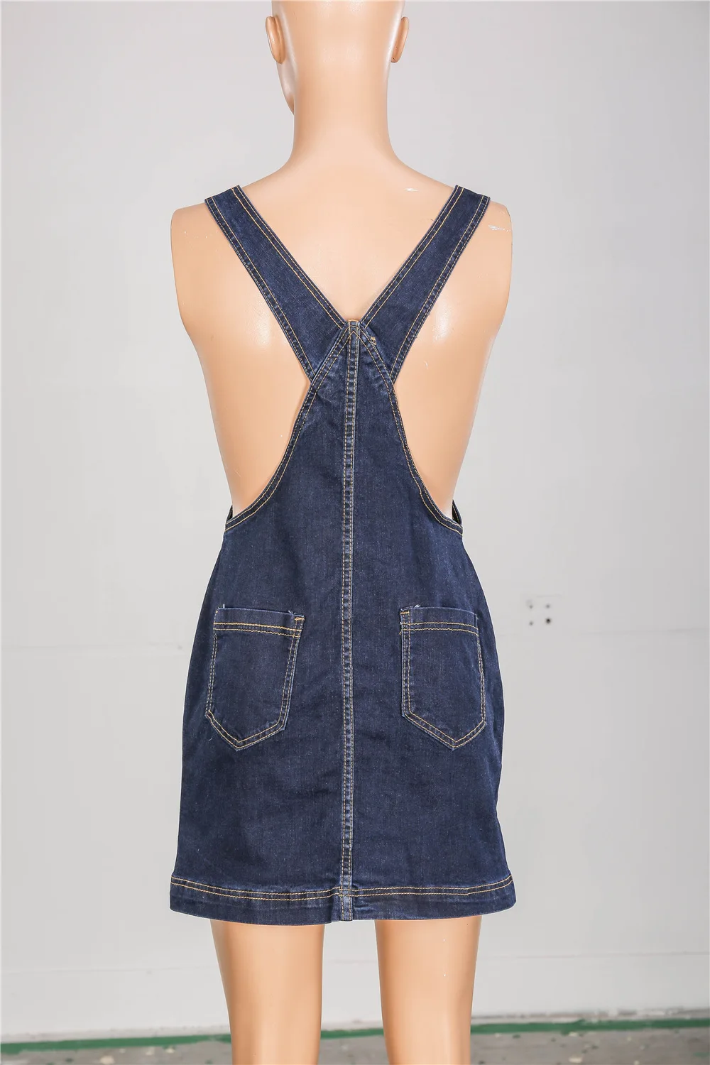 

European summer leisure solid color elastic cow dress fashion slim square collar sleeveless suspender women's tank top skirt