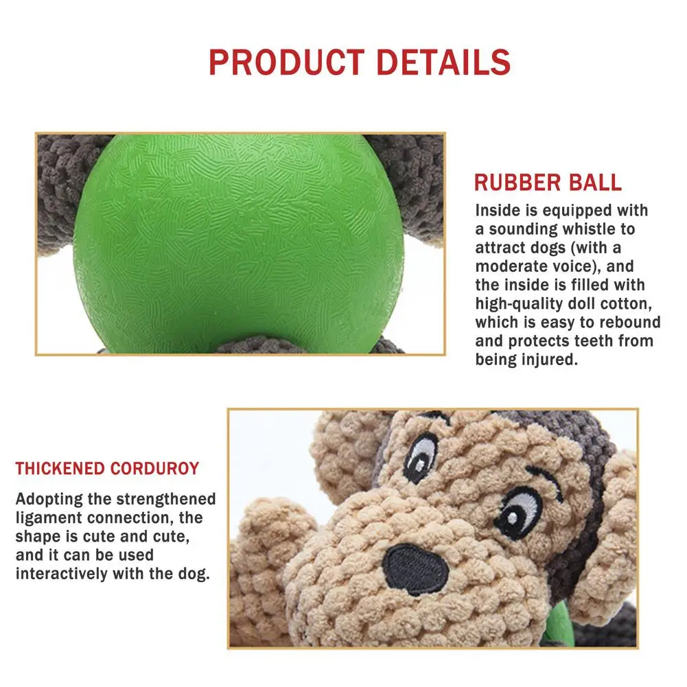 Плюшевые игрушки пищащие для собак забавные молярная куклы Укус устойчивостью