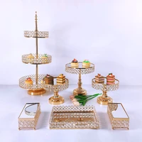 1pc crysta home party display stand wedding decoration wrought iron birthday tray dessert fudge desktop afternoon tea cake stand