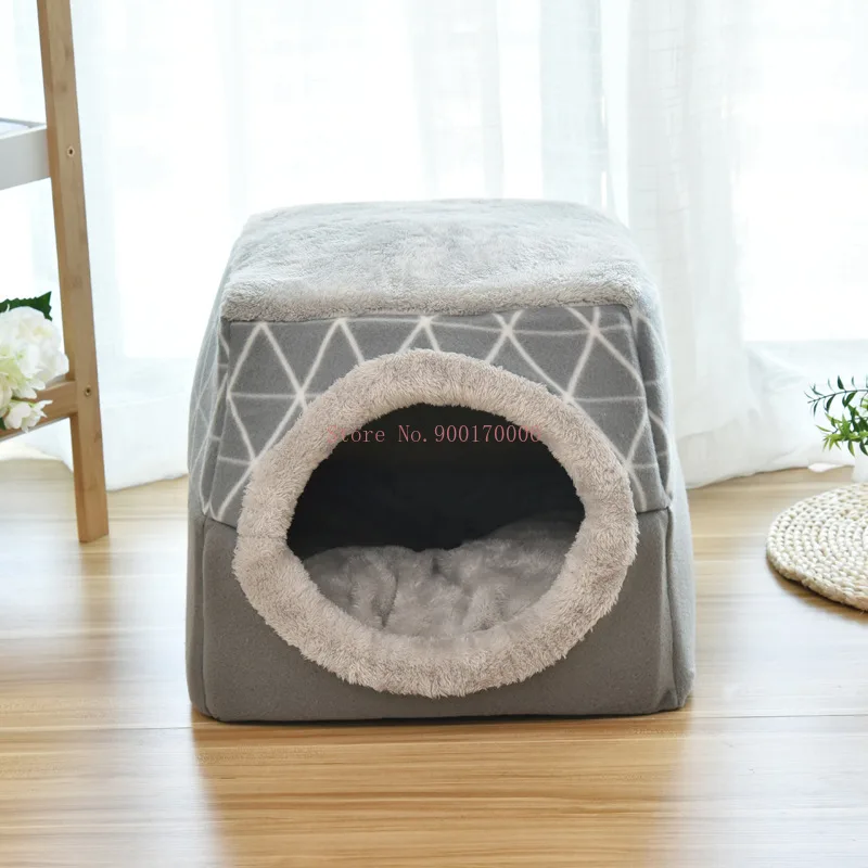 

Soft Warm Comfortable Sponge Velvet Private Closed Space Box Pet Nest Bed House