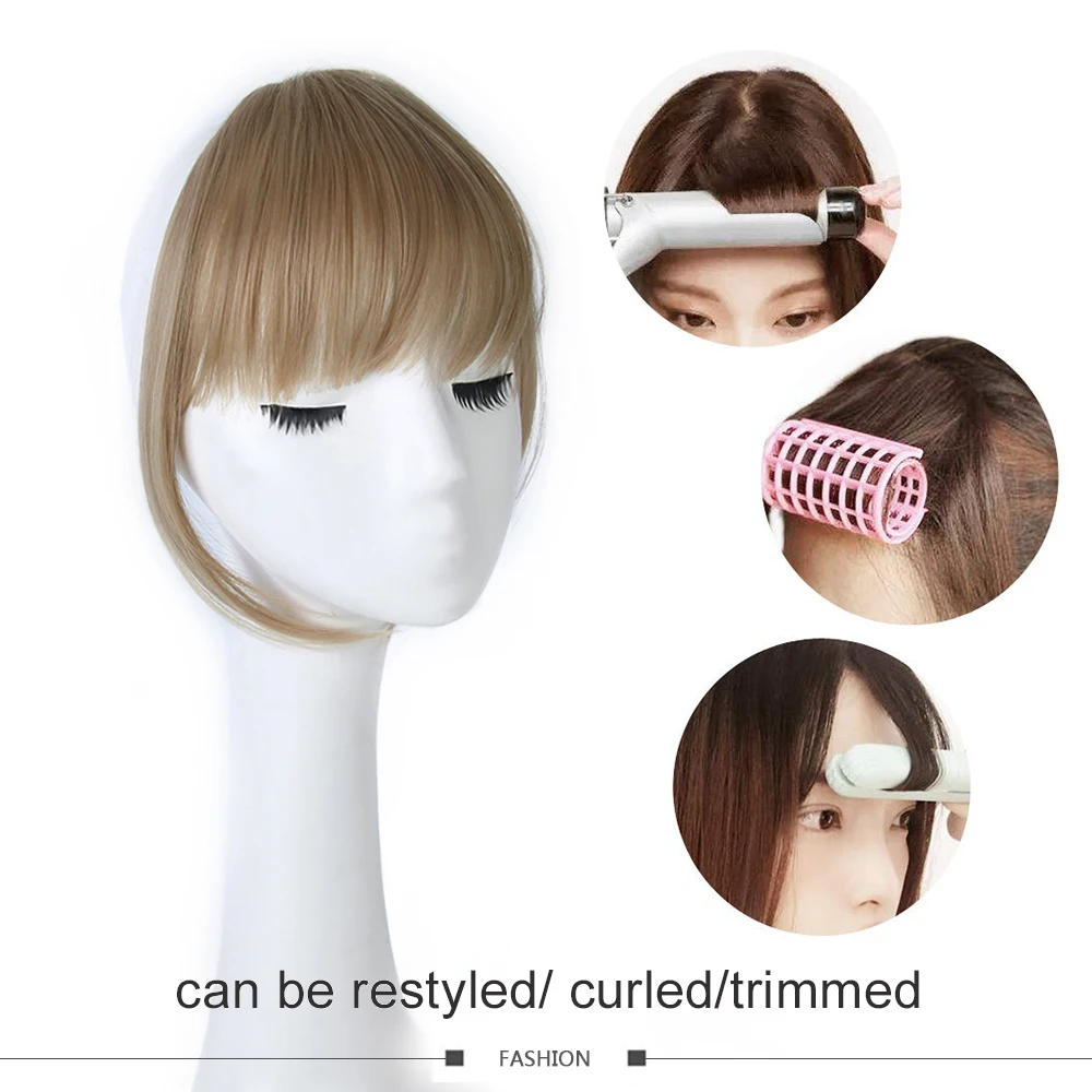 Синтетические волосы для женщин накладные челки наращивания бахромы зажим волос