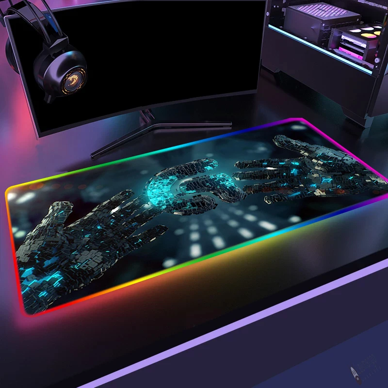 

RGB Mouse Carpet Logitech Pads Mouse Pad Rgb Rug Backlight Pc Gamer Complete Black Varmilo Mats for Mice Gaming Keyboard Office
