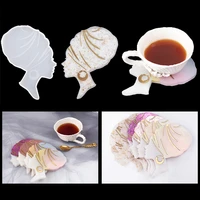 resin coaster molds women lady avatar shape silicone mould epoxy diy casting making cup mat tray home decoration supplies tools