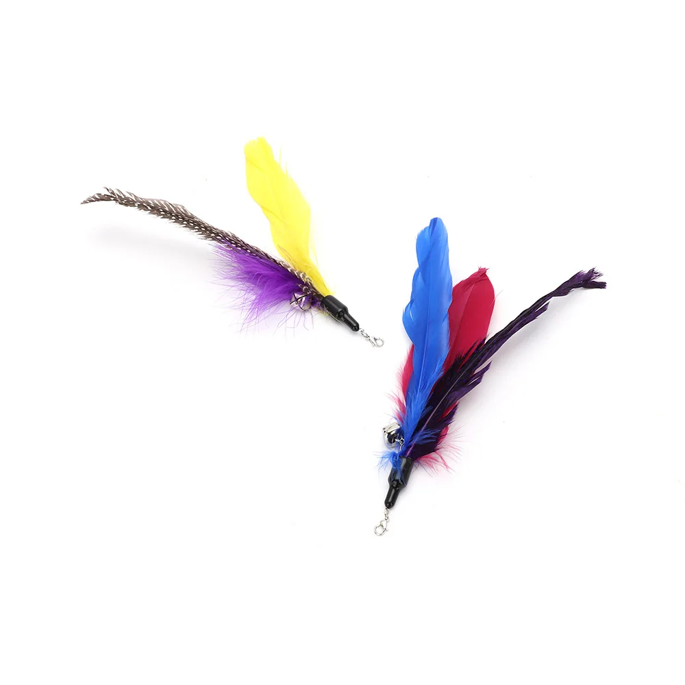

Cat Interactive Toy Teaser Stick Wand With Small Bell Retractable Feather Bell Refill Replacement Catcher Product For Kitten