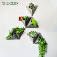 wall mounted cement flower pot office wall simulation plant decoration triangle retro flower arrangement container
