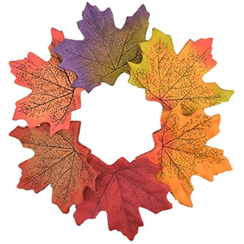 

50Pcs Simulation Leaf Fall Leaves Realistic Artificial Fake Maple Leaves Home Wedding Decoration Party Supplies