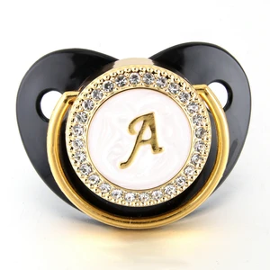 Стразы детские, с классическими именами и инициалами, черные, с буквами