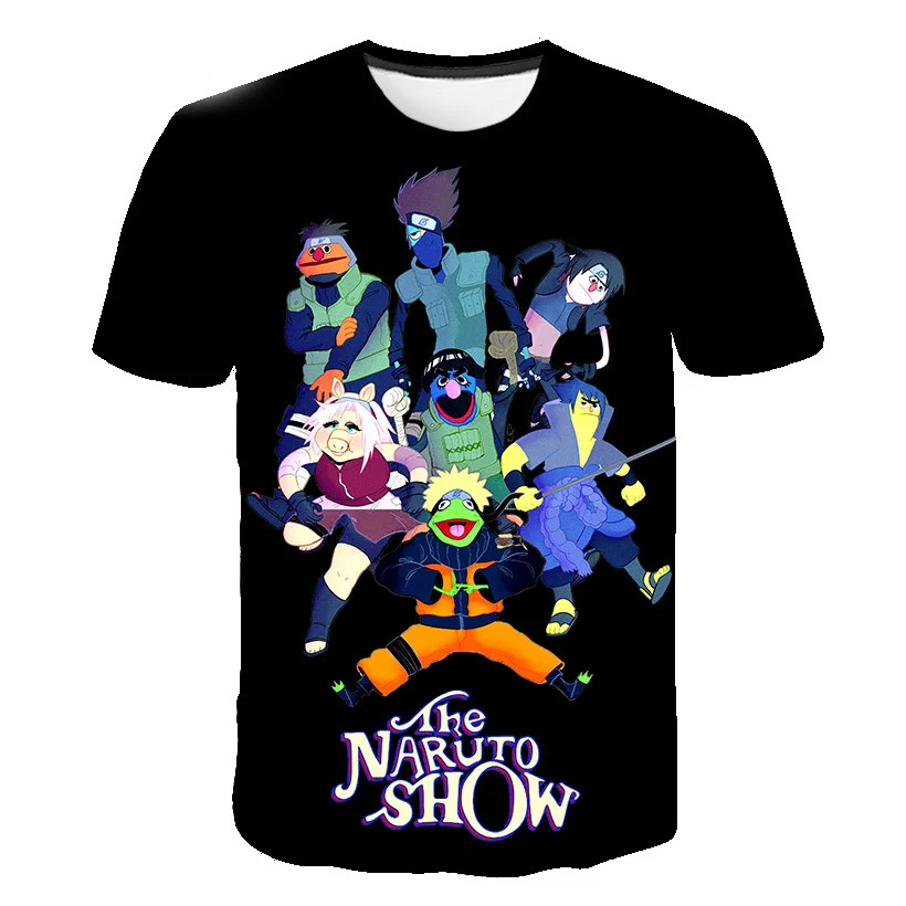 

Summer 3D printing children's anime T-shirt round neck casual top all-match Harajuku 4T-14T