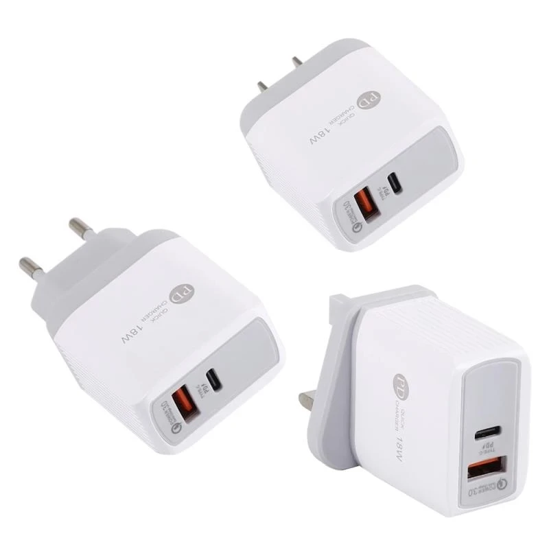 Зарядное устройство USB Type-C 18 Вт совместимое с быстрой зарядкой QC3.0 | Мобильные