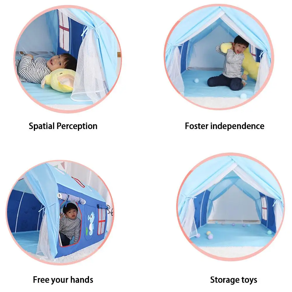 

Kid Play Tent Children Playhouse Indoor Outdoor Toy PlayHouse Christmas Birthday Gift for Boy Girl Adventure Ocean Ball Play