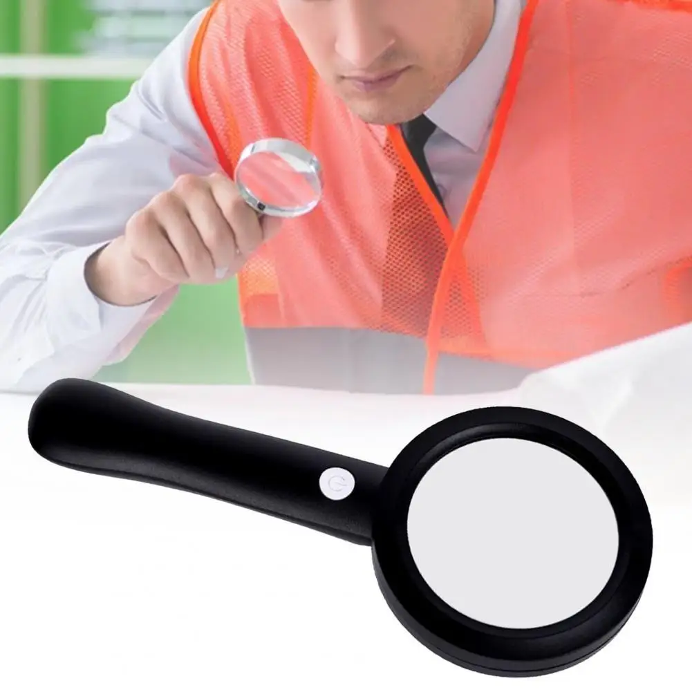 

6X Hand-held Magnifying Glass Dual Lenses Three-speed Brightness Adjustment 9 LED Lights Seniors Reading Magnifier Glass