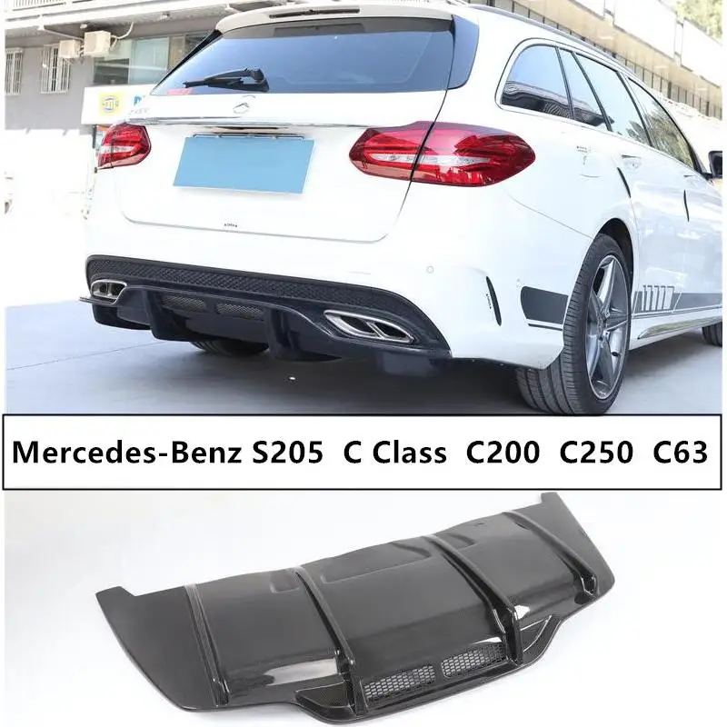 Задний диффузор из углеродного волокна для Mercedes Benz C Class S205 C200 C250 C63 2015 2020