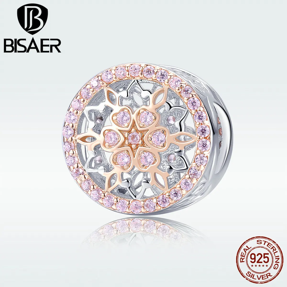 Подлинный женский разноцветный браслет BISAER серебряные ювелирные изделия