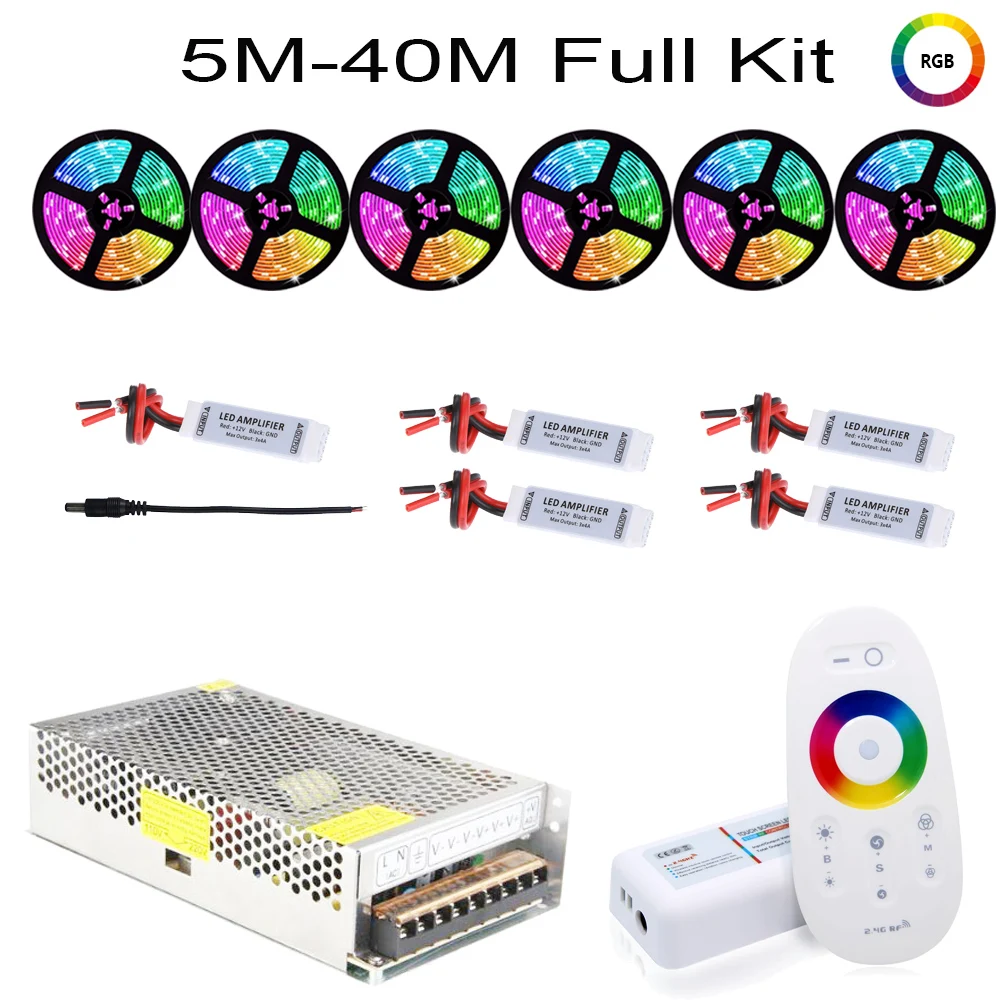 Светодиодная лента 5050 rgb водонепроницаемый светильник 10 м 20 30 40 с 2 4g rf пультом