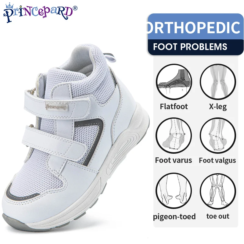 Princepard-zapatos ortopédicos para niños y niñas, deportivas altas de otoño, pie plano, para caminar, cuidado del arco