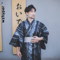 11 colors kimono suit traditional japanese male kimono with obi belt mens cotton bath robe yukata mens kimono sleepwear