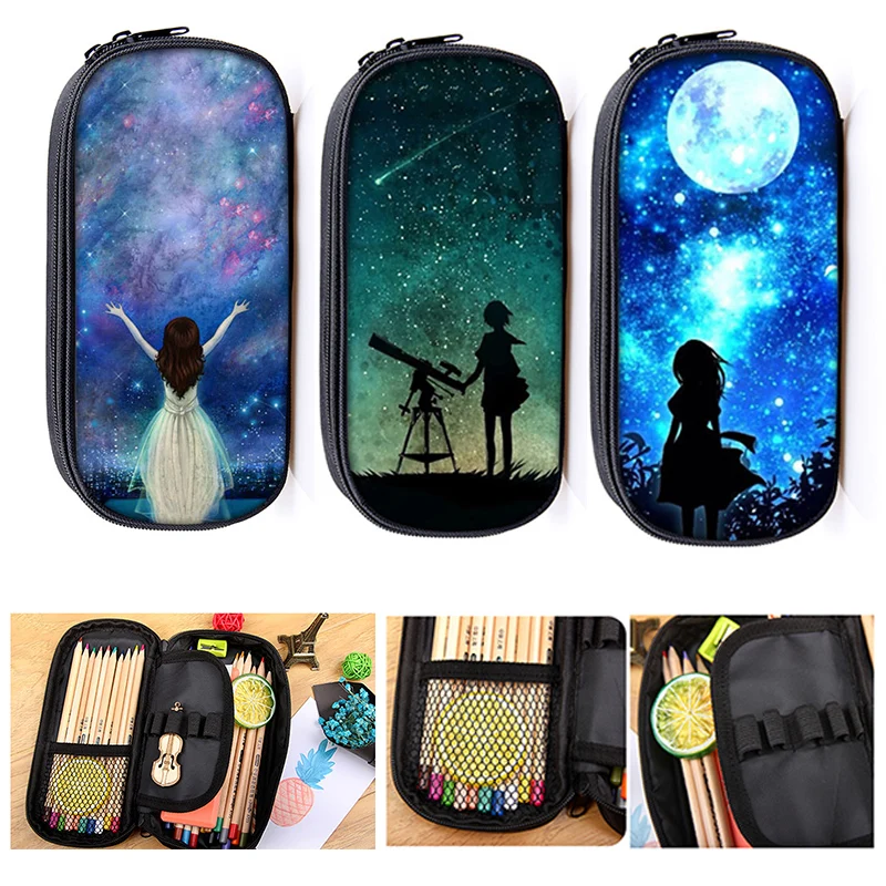 Кошельки для мелочи с изображением галактики звездного неба Луны планеты черная