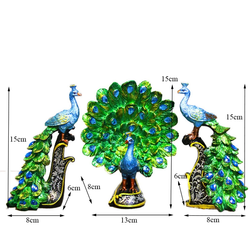 Статуэтка павлина из натуральной смолы в европейском стиле украшение для дома