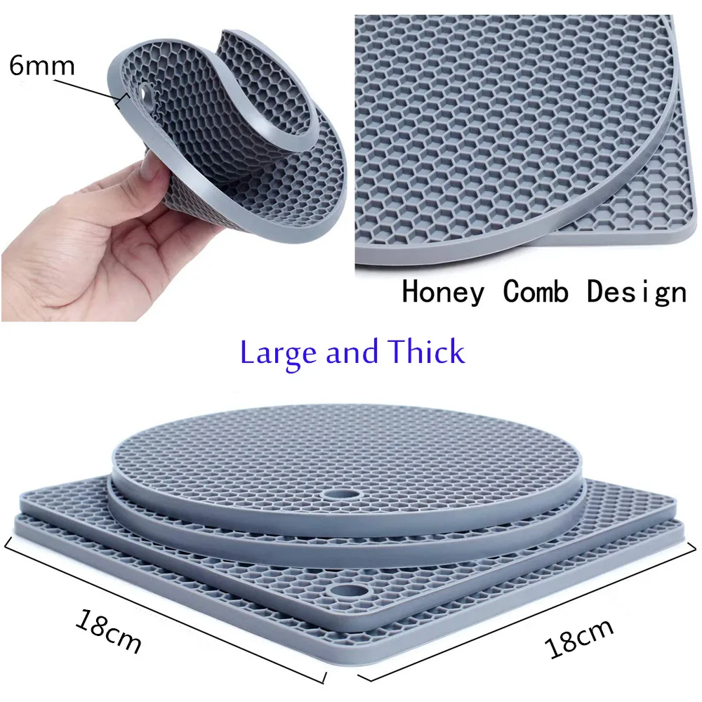 4 шт. Толстая силиконовая матовая подставка термостойкие держатели для горшков