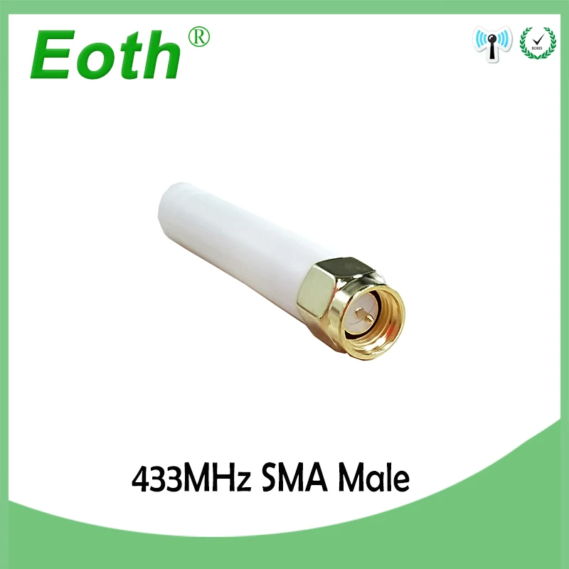 EOTH 5pcs 433mhz antenna 2~3dbi sma male lora antene pbx iot module lorawan signal receiver antena high gain