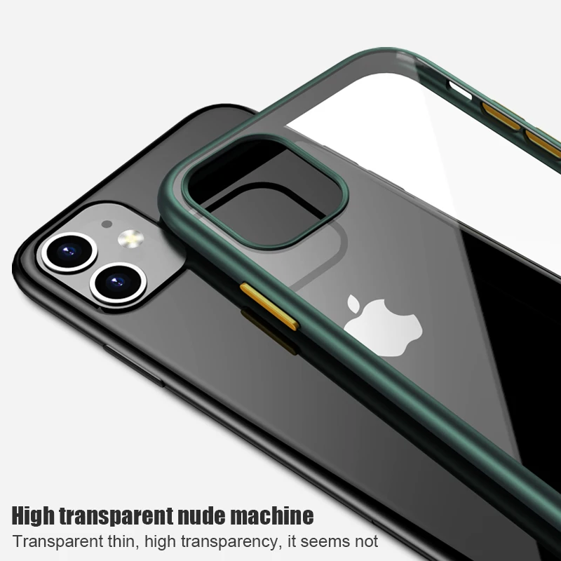 Прозрачный ТПУ чехол для телефона iPhone 11 11Pro Max Защитный корпус задняя крышка