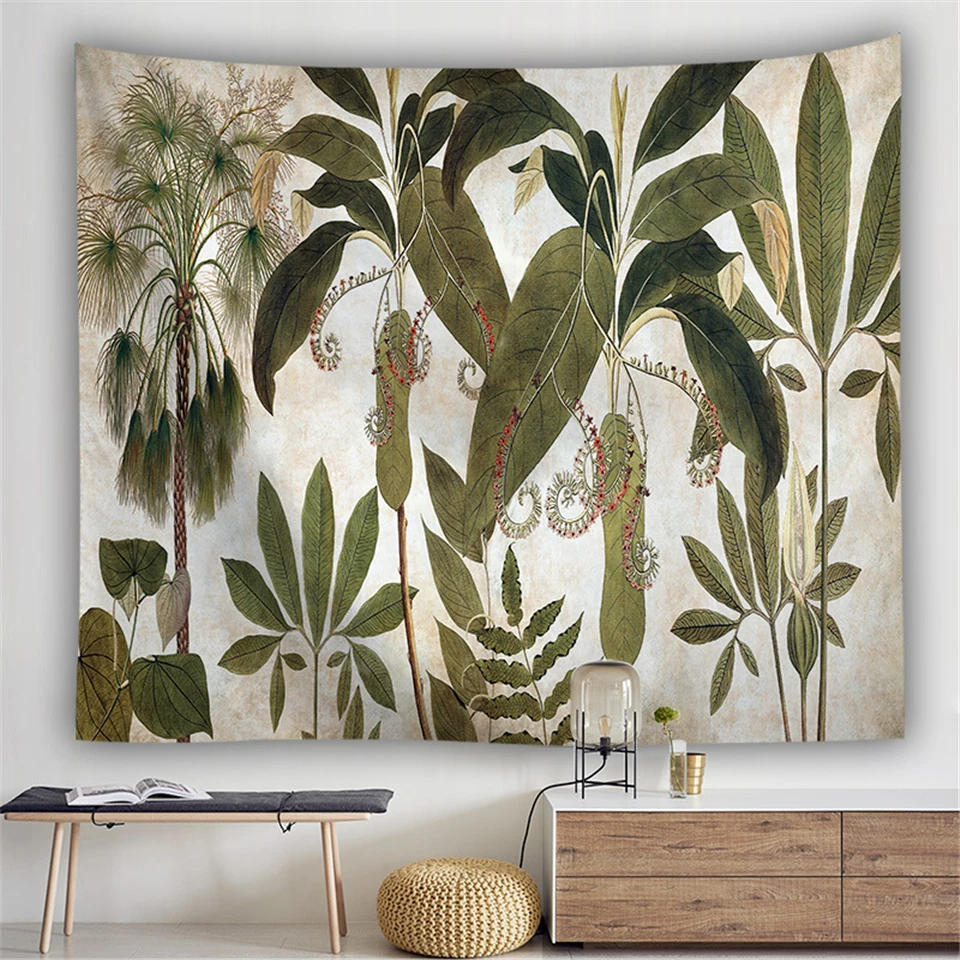 Настенный гобелен с изображением деревьев из пальмового гобелена тропическими