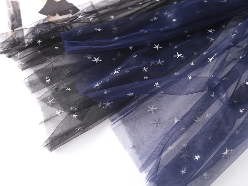 

Women blue fairy Skirts Star pattern petticoat mesh