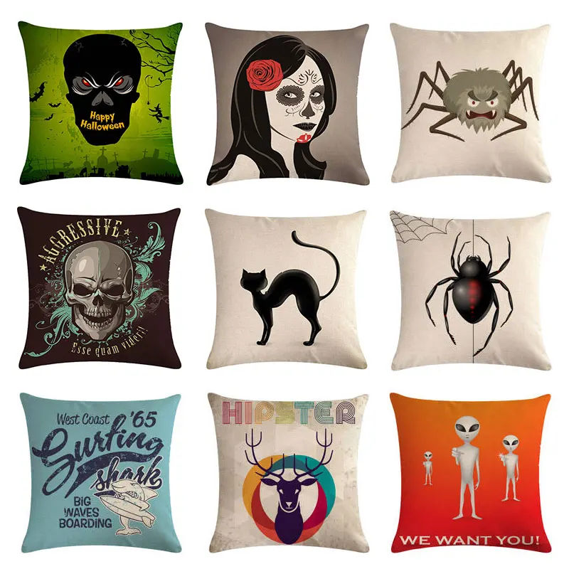 45*45 см чехол для подушки на Хэллоуин искусственная летучая мышь наволочка дома